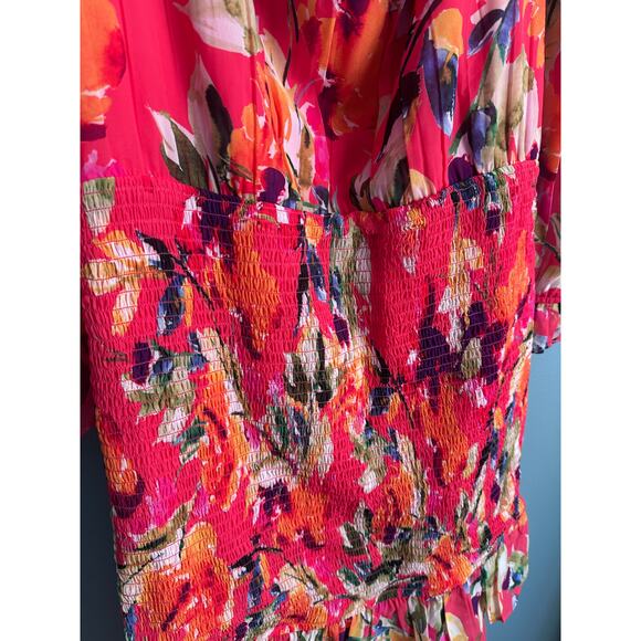 Guess Floral Blouson Off Shoulder Mini Dress - Picture 7 of 7